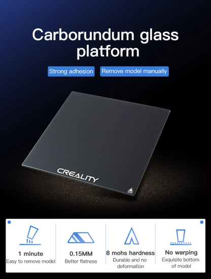 Creality Ender 3 Tempered Glass Bed — Upgraded 3D Printer Build Surface 235x235x4mm for Ender 3/3 Pro/3 V2