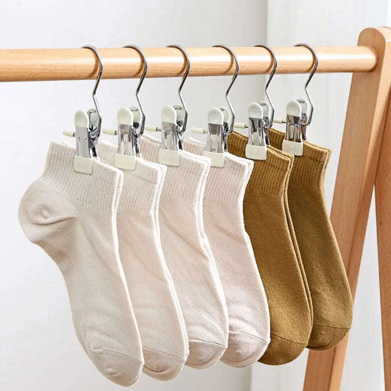 10pcs Stainless Steel Clothespins: Laundry Clothes Pegs with Hook - Portable Hanging Clothes Clips for Closet Organization