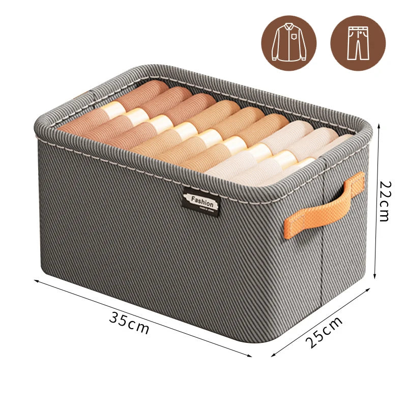 Thick Clothes Storage Organizer Box - Wardrobe Drawer Cabinet Organizer for Pants, Sweaters & Jeans