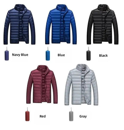 UETEEY Men’s Ultra-Light White Duck Down Jacket – Waterproof Casual Outdoor Padded Coat, Autumn Winter Lightweight