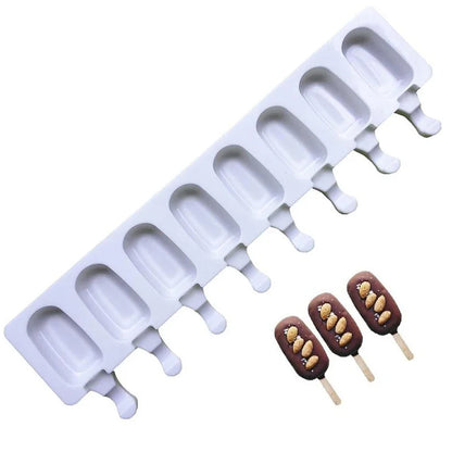 Silicone Ice Cream Popsicle Mold — DIY Homemade Dessert & Fruit Juice Cube Maker with Sticks