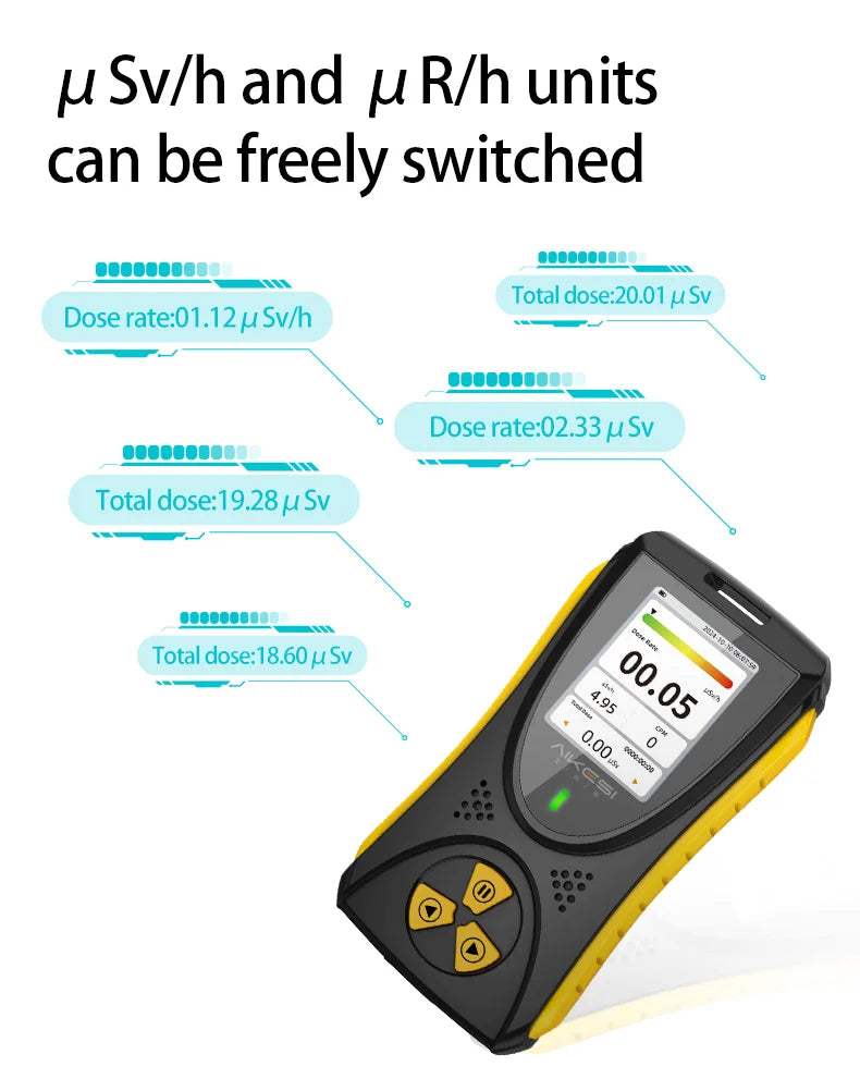 AIKESI HFS-10Pro Nuclear Radiation Detector - Geiger Counter for X, Beta & Gamma Rays with Energy Compensation