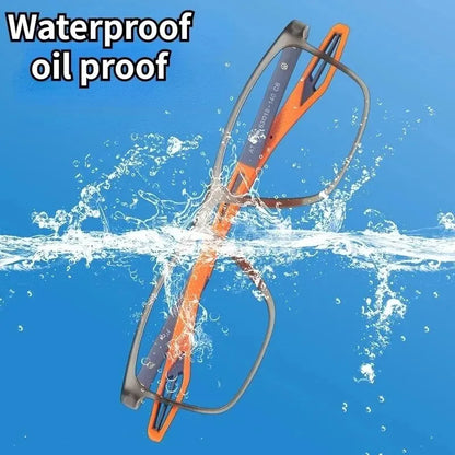 Fashion TR90 Reading Glasses for Men – Spring Leg Sports Presbyopia Eyewear with Anti-Blue Light, Diopter +1.00 to +4.00