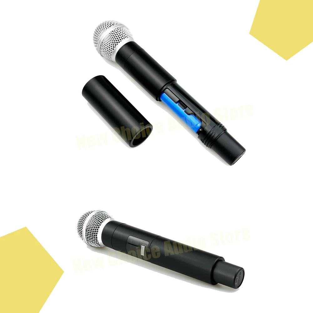 GLXD4 Professional Wireless Microphone – Dual Channel UHF Rechargeable Mic for Stage, Speeches & Live Streaming