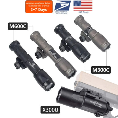 SureFire M600C/M600/M300/X300 Tactical Scout Light — Rifle Flashlight with Momentary Pressure Switch, US Warehouse