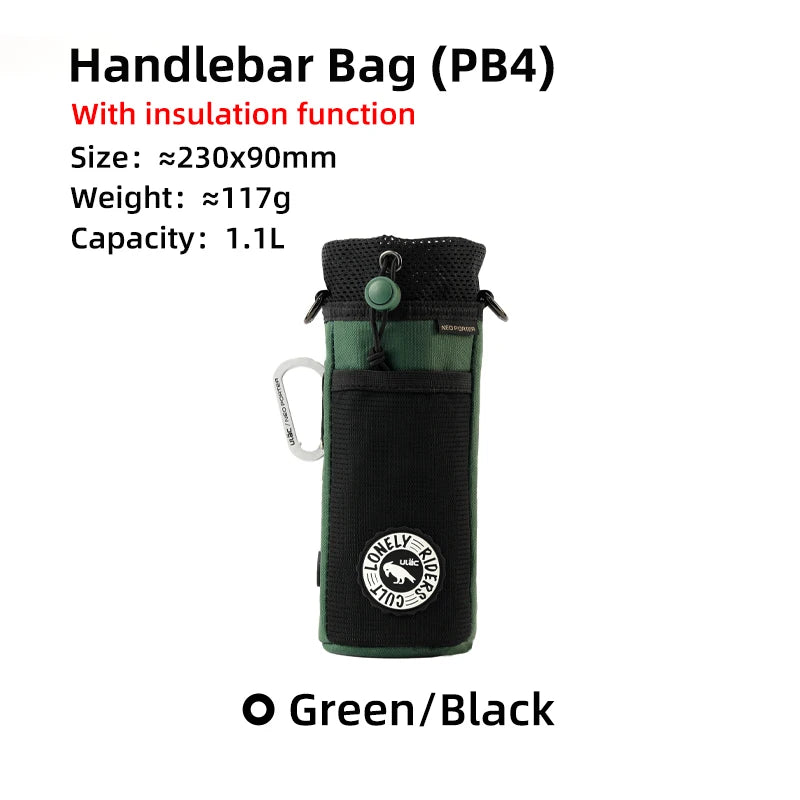 C-HOLD Bike Handlebar Stem Bag — Insulated Water Bottle & Snack Storage Pouch for Touring, Commuting, Bikepacking