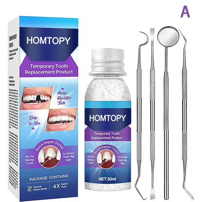 Moldable Teeth Repair Kit – Temporary Dental Replacement with Thermal Beads for Fixing Missing & Broken Teeth, Artificial Tooth Fillings