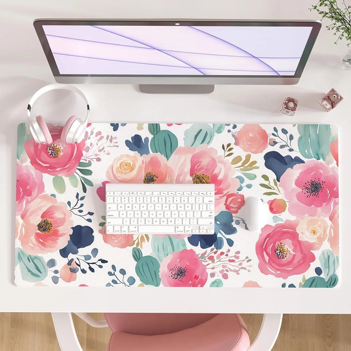Large Waterproof PU Leather Desk Mouse Pad – Gaming Keyboard Desk Mat, Office Writing Surface Protector for Home & Work Setup