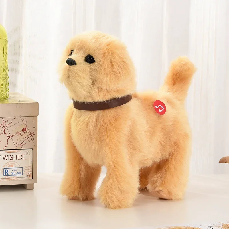 Simulation Electric Pet Dog Toy - Voice Control, Walking & Nodding Plush Robot with Music for Kids