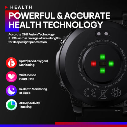 Zeblaze VIBE 7 PRO Smartwatch — 1.43" AMOLED Display, Call Function & Health Management Sports Watch for Men