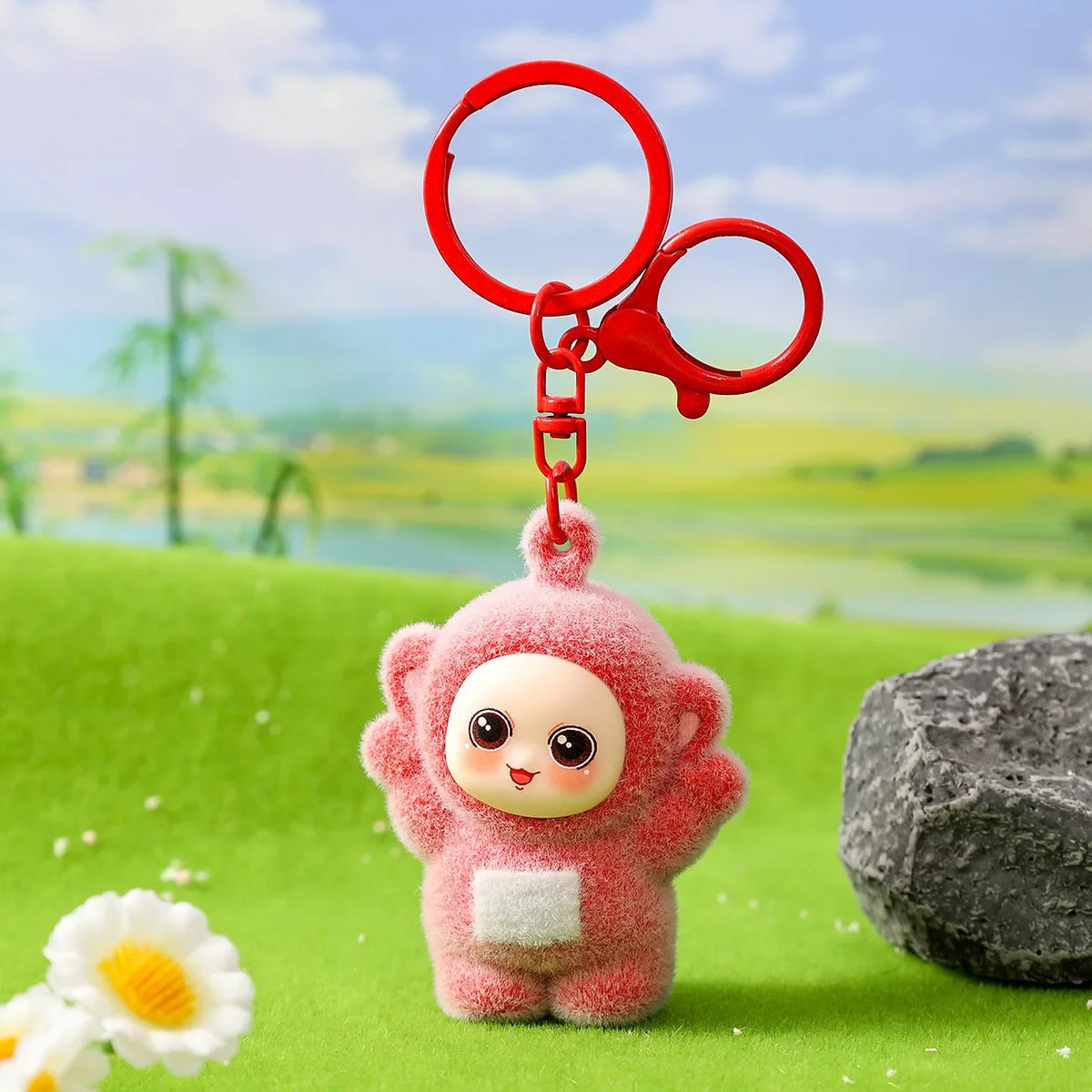 Four-Color Baby Cartoon Keychains - Cute Doll Pendants for Schoolbags, Couples & Trendy Gifts