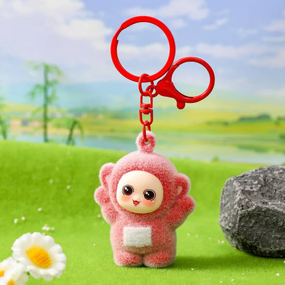 Four-Color Baby Cartoon Keychains - Cute Doll Pendants for Schoolbags, Couples & Trendy Gifts