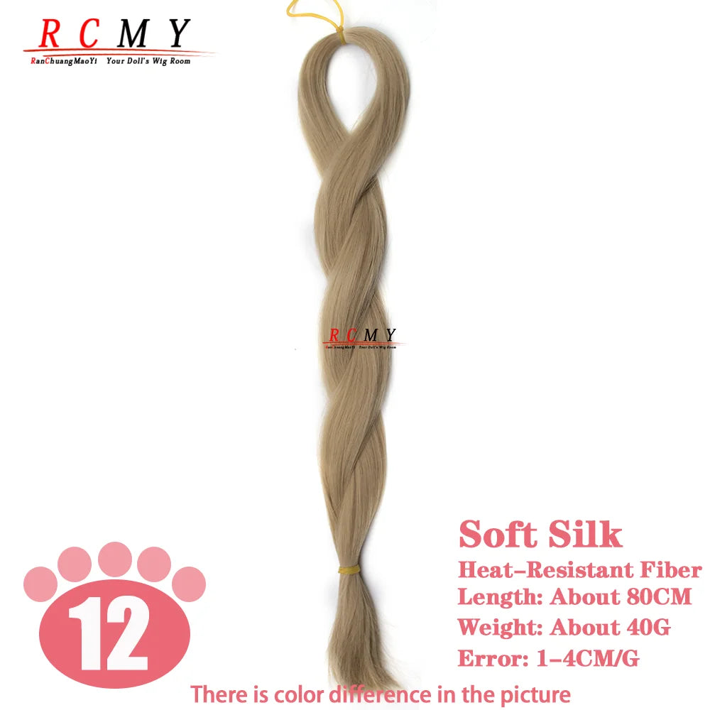 RCMY BJD/SD Doll Wig - Soft Blue Heat-Resistant Silk Synthetic Hair for 1/3, 1/4 & 1/6 Dolls