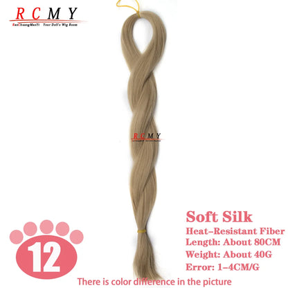 RCMY BJD/SD Doll Wig - Soft Blue Heat-Resistant Silk Synthetic Hair for 1/3, 1/4 & 1/6 Dolls