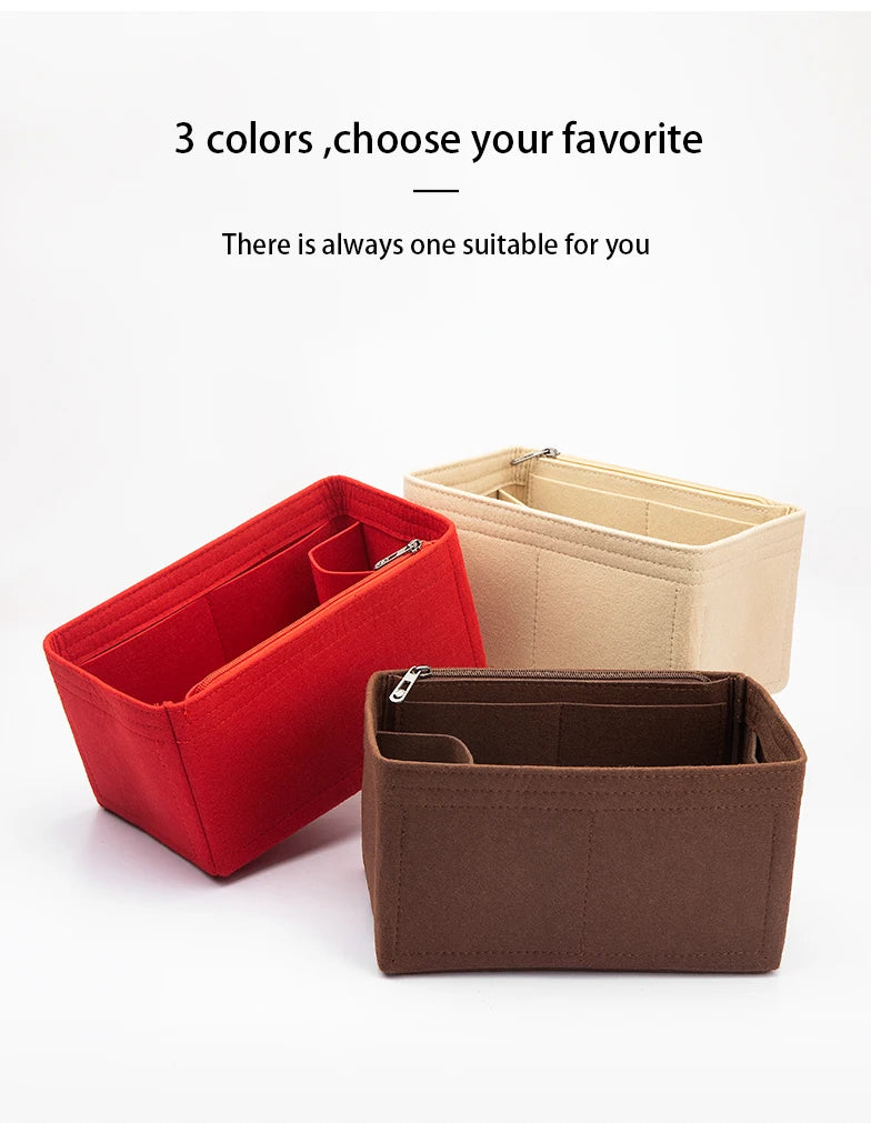 WUTA Felt Insert Bag Organizer — Inner Liner for LV Speedy 20/25/30/35 Handbags, Makeup & Travel Purse Storage
