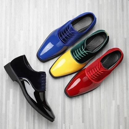 Men’s Patent Leather Oxford Shoes - Elegant Formal Business Casual and Wedding Dress Shoes in Multiple Colors
