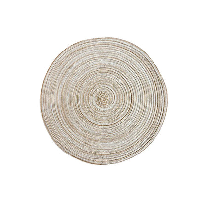 4pcs Round Woven Ramie Table Mats – Non-Slip Placemats for Dining, Bowls, Cups, and Kitchen Use