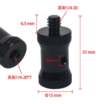 Reinforced Camera Screw Adapter - 1/4 to 3/8 Inch Male Female Thread Converter for Tripod Monopod Ball Head Light Bike Mount