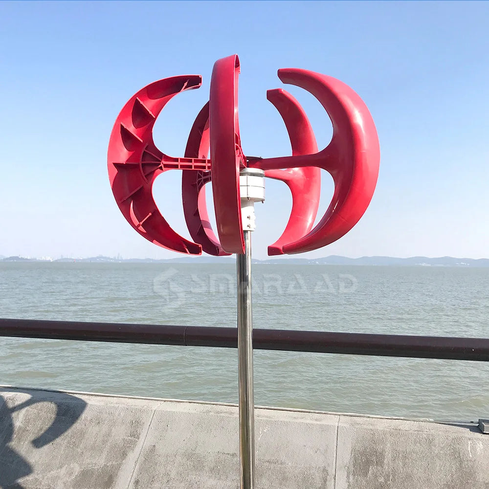 3000W Vertical Wind Turbine – 12V/24V/48V Small Windmill with 220V Output for Home & Farm, Includes MPPT Controller