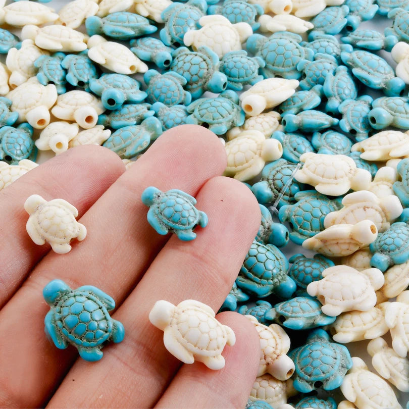 10/20/30PCS Colorful Ceramic Animal Beads – 2mm Hole Clownfish, Turtle, Star & Conch Shell for DIY Jewelry, Bracelets & Crafts
