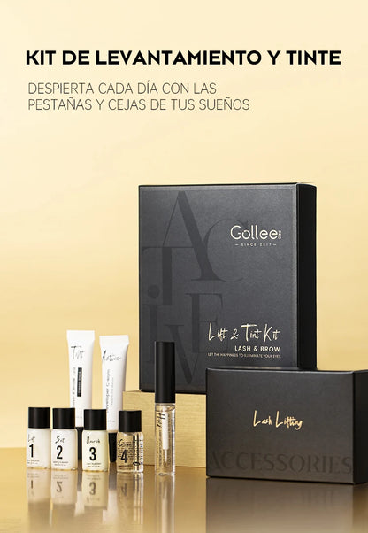 Gollee Lash & Brow Tinting Kit – Classic Black, Natural Eyelash Lifting Perm Treatment, Lasts 4-6 Weeks, Makeup Set for Lash Curler Perm