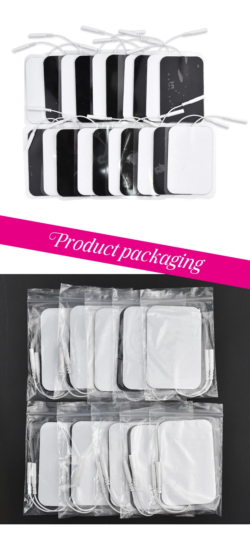 100/50pcs 5x5cm Muscle Stimulator Electrode Pads – Self-Adhesive Non-Woven Replacement for TENS Therapy Machines