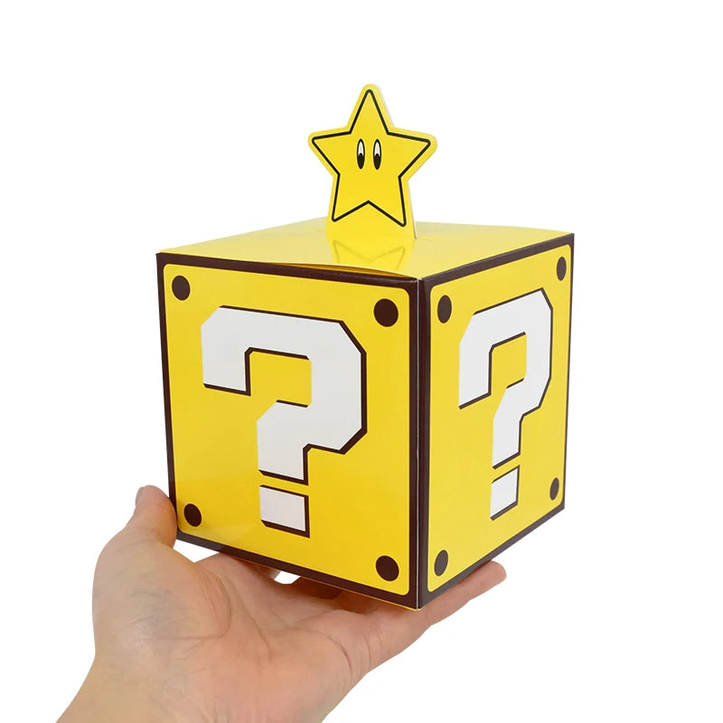 6PCS Question Block Gift Boxes – Kids Video Game Party Favors, Candy Treat Boxes & Decorations 10cm