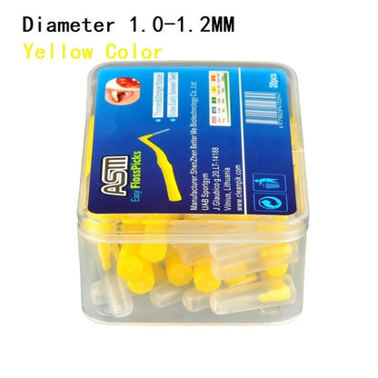 20-Piece L-Shaped Interdental Brushes – Push-Pull Orthodontic Toothpicks for Teeth Cleaning and Oral Hygiene