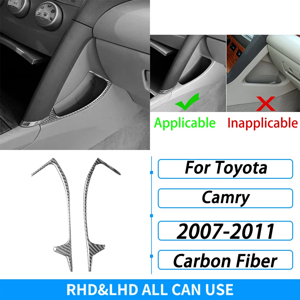 Toyota Camry 2007–2011 Carbon Fiber Interior Trim Set - Center Console, Gear Shift & Air Vent Decorative Covers