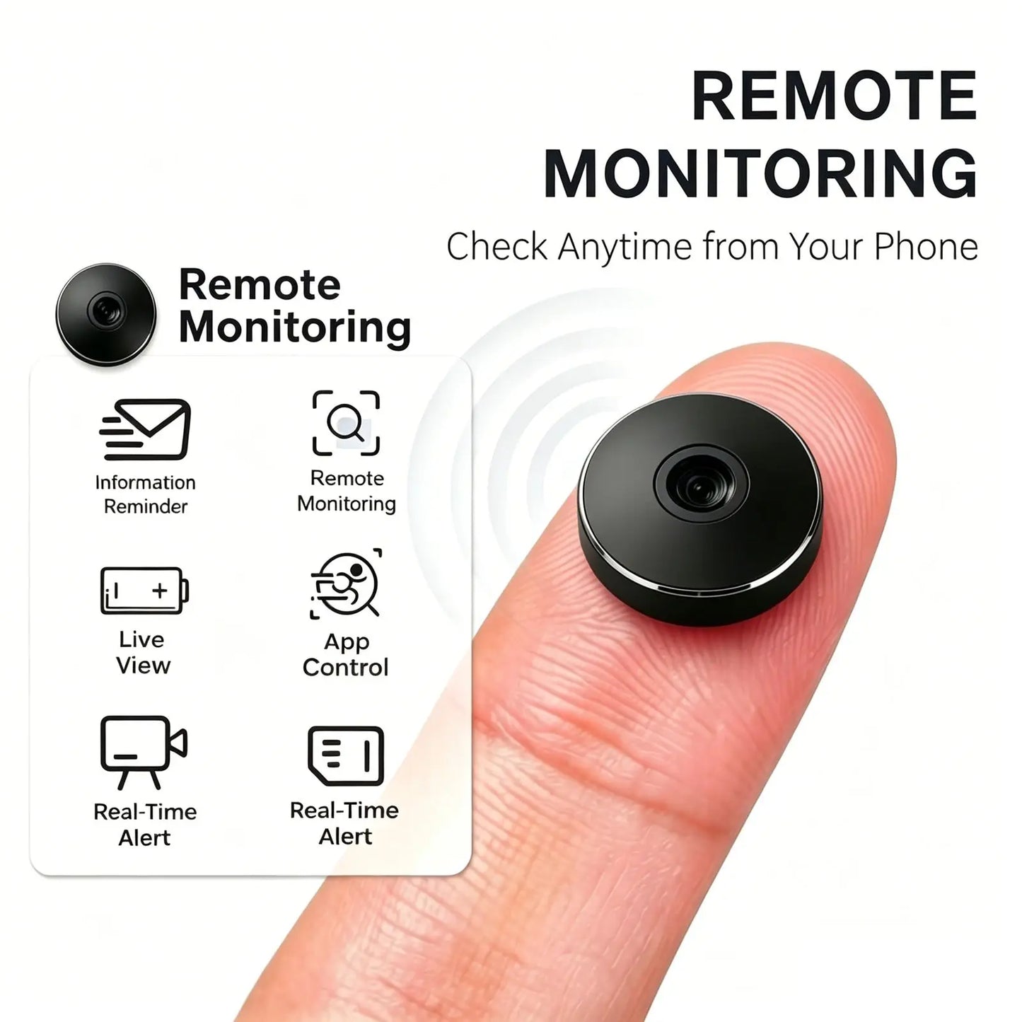 Mini HD WiFi Security Camera - Wireless Portable Monitor with IR Night Vision & Remote Viewing
