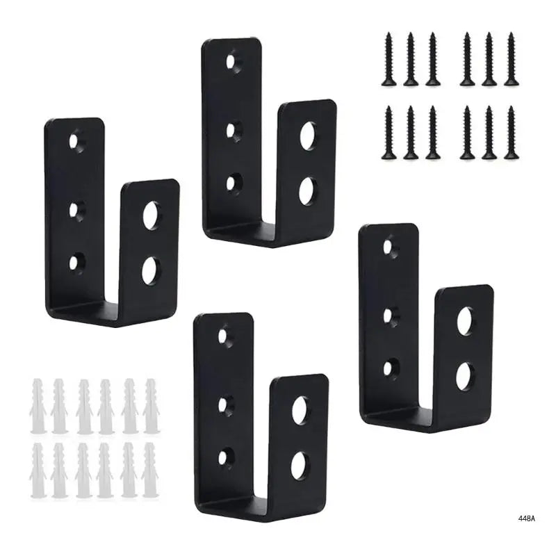 Door Barricade Security Clamps - U-Shaped Door Lock Brackets Set for Home, Barn, Shed, Garage & Gate Protection
