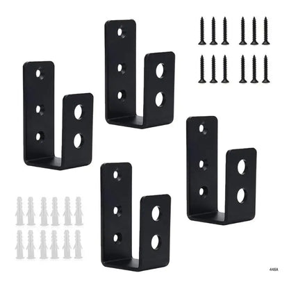 Door Barricade Security Clamps - U-Shaped Door Lock Brackets Set for Home, Barn, Shed, Garage & Gate Protection