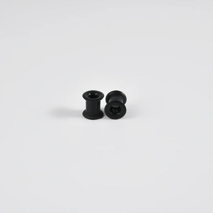 Pair of Supersize Black Silicone Double Flared Ear Tunnel Plugs — Flesh Gauge Expander Stretchers for Piercing