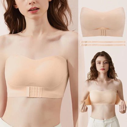 Seamless Strapless Tube Bra: Wireless Push-Up Wedding Brassiere - Breathable, Sexy, Invisible Lingerie for Women