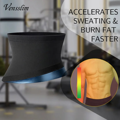 Men's Slimming Waist Trainer Belt – Sauna Sweat Body Shaper & Belly Fat Burner Wrap