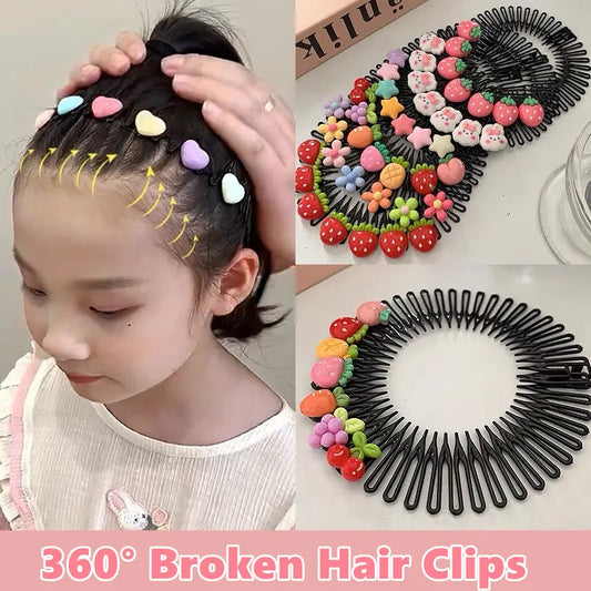 Children's Hair Accessories - Trendy Flower Fruit Alloy Hair Combs & Clips - Sweet Girls' Hairpins for Lovely Hairstyles
