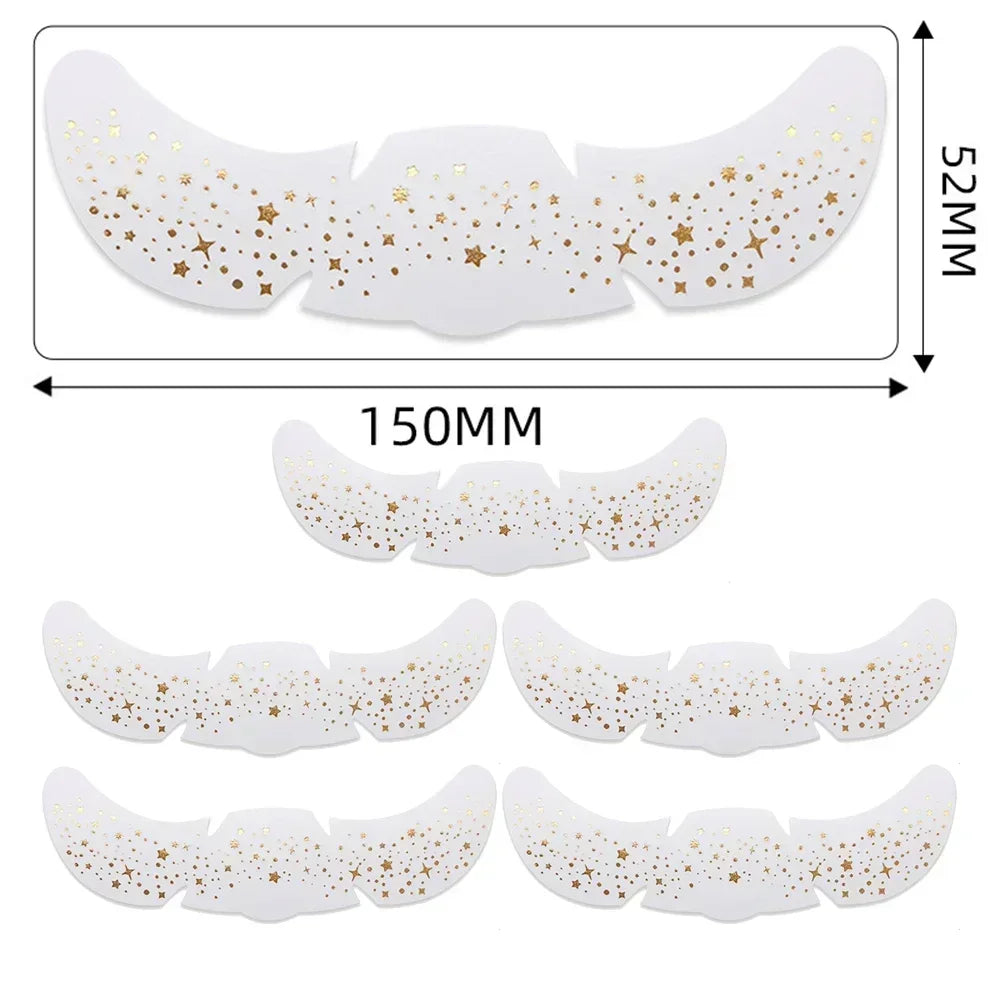 6pcs Hot Stamping Freckles Makeup Patches – Metallic Gold & Silver Temporary Tattoo Stickers for Face