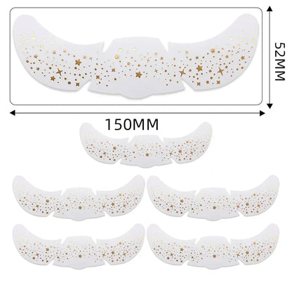 6pcs Hot Stamping Freckles Makeup Patches – Metallic Gold & Silver Temporary Tattoo Stickers for Face