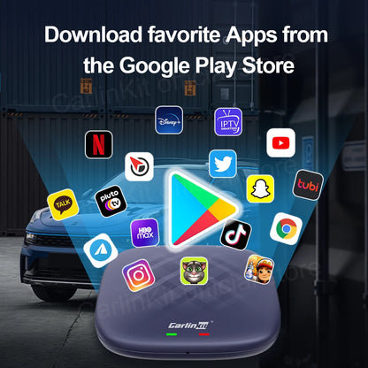 CarlinKit Android 13 AI TV Box - Android Auto Wireless CarPlay, QCM6125 8-Core, Split Screen, 64G/128G, Supports Netflix, YouTube, Play Store