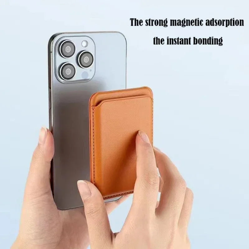 Strong Magnetic Leather Wallet with Hidden Stand – MagSafe Case & Card Holder for iPhone 13, 14, 15 Pro Max