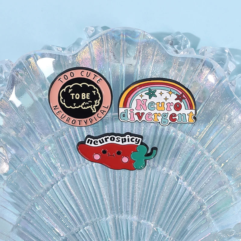 Neurospicy Chili Enamel Pin - Funny Neurodivergent Autism ADHD Dyslexia Awareness Brooch Badge Jewelry Accessory