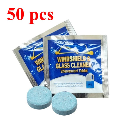 Car Windshield Glass Washer Tablets | Concentrated Effervescent Fluid for Car Wipers & Window Cleaning