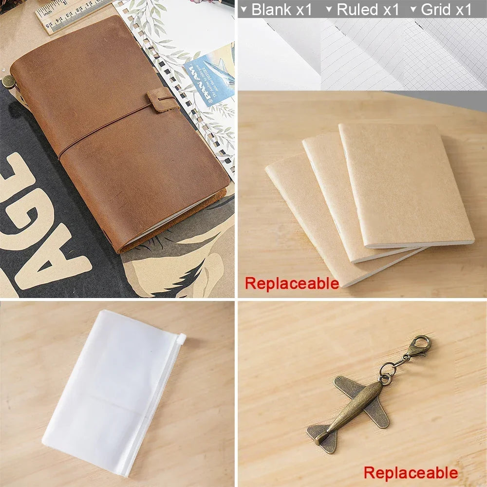 Moterm Genuine Leather Travel Notebook – Handmade Vintage Cowhide Diary, Journal, Sketchbook & Planner TN Cover