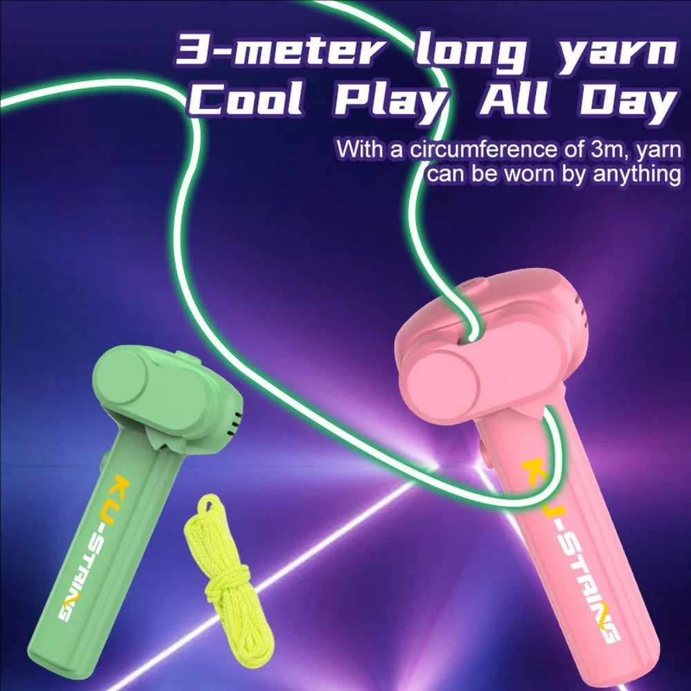 Glow-in-the-Dark Electric Rope Thruster — Fun Outdoor Decompression Toy for Kids, Cats & Pets
