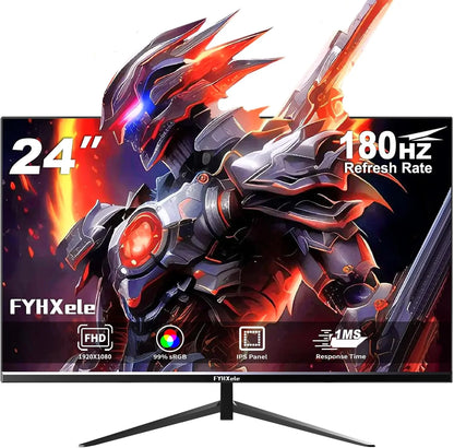 FYHXele 24" FHD Gaming Monitor – 180Hz, 1ms Response, Eye Care LCD, HDR, G-Sync Support, VESA Mount