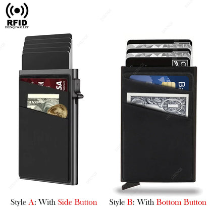 Anti-Theft RFID Aluminum Card Holder – Minimalist Smart Wallet Metal Case for Card Protection