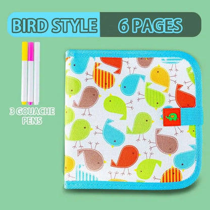 Erasable Doodle Book for Kids – Reusable Drawing Pad with 12 Watercolor Pens, Preschool Painting & Writing Set