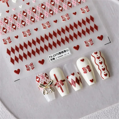 Vintage Rose Flower Nail Stickers – Red & Blue Laser Gold/Silver Nail Art Decals for Manicure Design DIY Beauty Tool