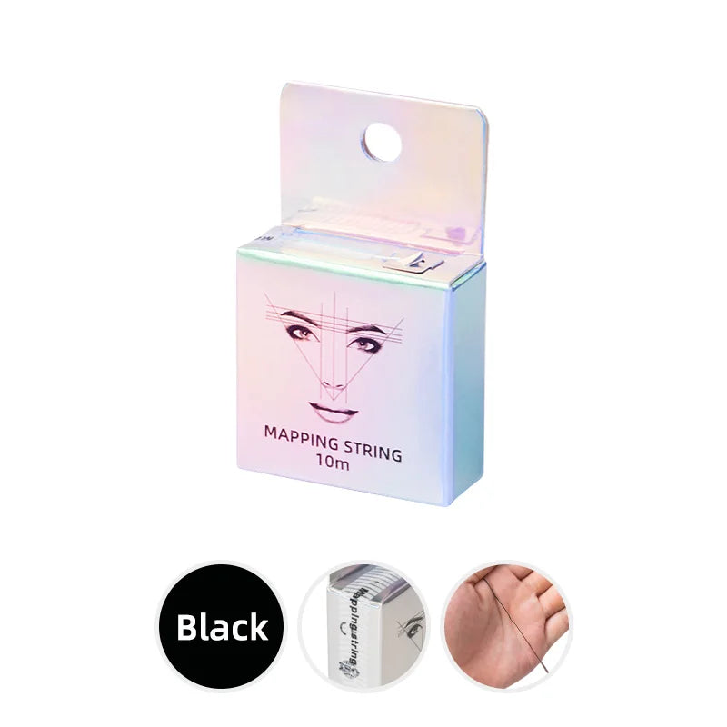 10m Pre-Inked Mapping String for Eyebrows – Microblading & PMU Marker Thread in Box for Tattoo Brow Mapping