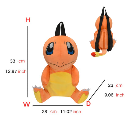 Pokémon Plush Backpack — Gengar, Mimikyu, Eevee, Snorlax, Charmander, Charizard, Mew, Rowlet Stuffed Toy Shoulder Bag for Kids & Gifts